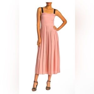 Reiss Luella Pleated Maxi/Mini Dress Size 14 color its dusty pink